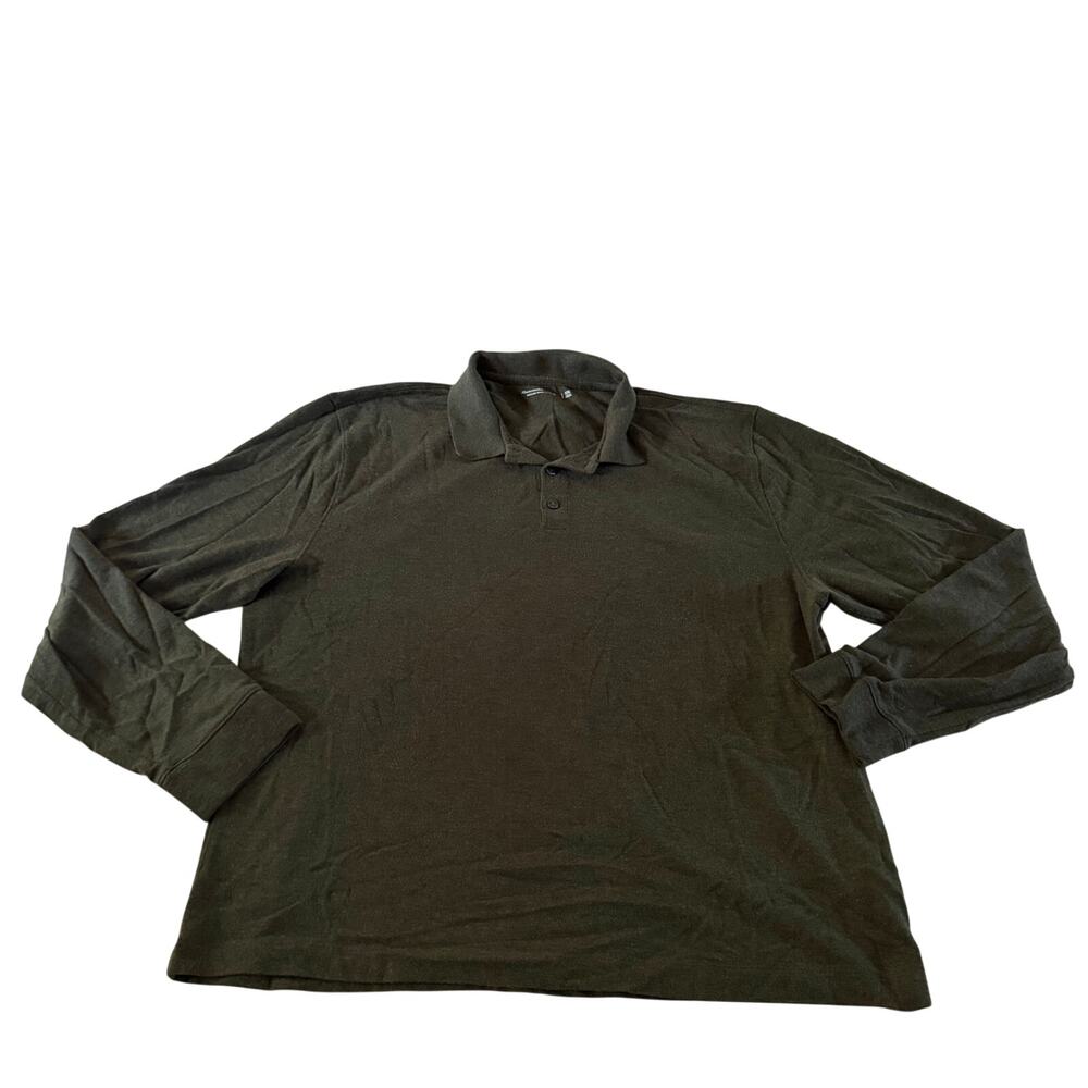 Abercrombie & Fitch Green Merino Wool Long Sleeve Polo Pullover Sweater XXL